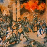 Birth of the Irish Republic by Walter Paget showing the General Post Office in Dublin during the shelling