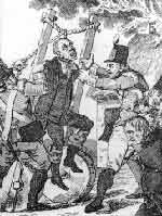 Half-hanging of suspected United Irishmen by government troops