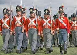 Reenactors of the 33rd Regiment (Wellington's Redcoats) from Napoleonic Wars photo WyrdLight.com  