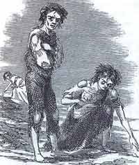Skibbereen 1847 showing the Irish Famine of the 1040s