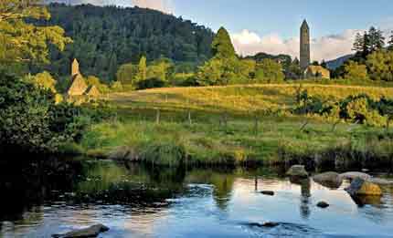 Glendolough Valley with 6th Century monastic site founded by St. Kevin copyright of Chris Hill Tourism Ireland Imagery