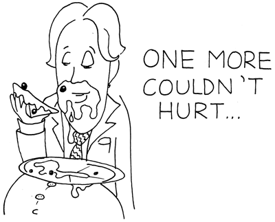 Cartoon illustration of Oscar Wilde saying 'He can resist anything but temptation.' Copyright Irish Music Forever