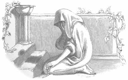 Weep on Weep the original illustration from Moore's Irish Melodies 1846 edition